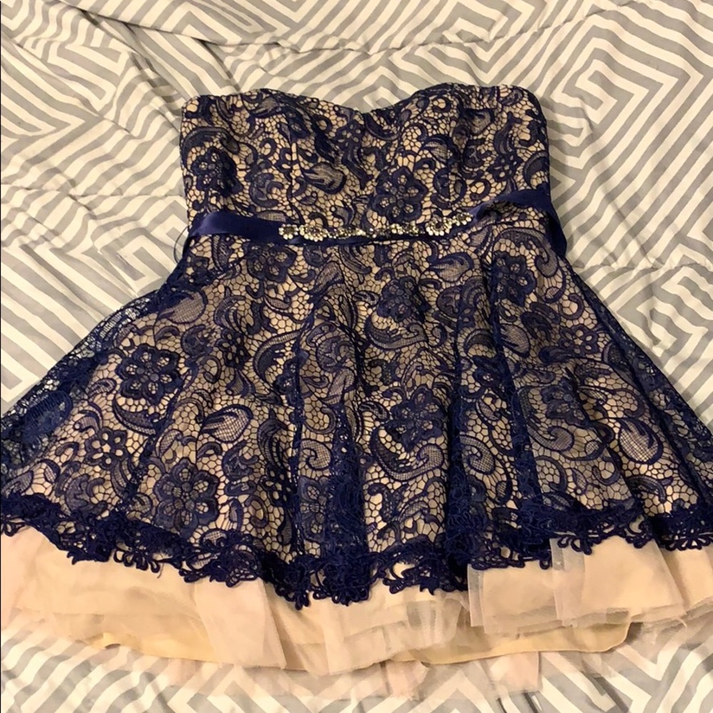 Lace strapless Homecoming dress